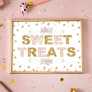 Sweet Treat Birthday Party Dessert Table Sign Poster