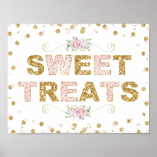 Sweet Treat Birthday Party Dessert Table Sign Poster (Voorkant)