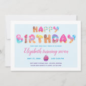 Sweet Treat Birthday Party Invitation Kaart (Voorkant)