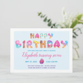 Sweet Treat Birthday Party Invitation Kaart (Staand voorkant)