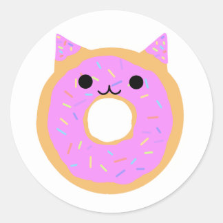 Sweet Treat Cat: Cartoon Doughnut Cat Sticker