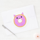 Sweet Treat Cat: Cartoon Doughnut Cat Sticker (Envelop)