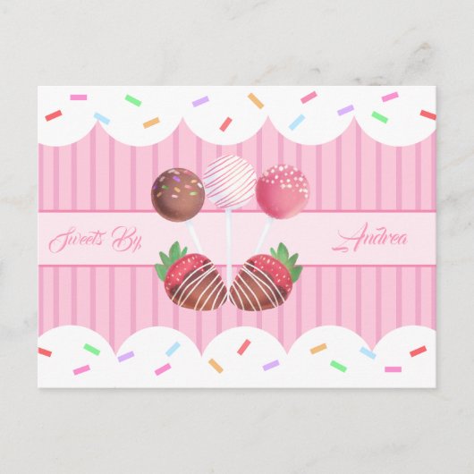 Sweet Treat Chocolate Aardbeien en Cake Poppen Briefkaart (Voorkant)