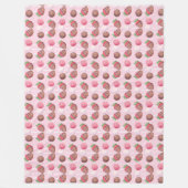 Sweet Treat Chocolate Aardbeien en Cake Poppen Fleece Deken (Voorkant)