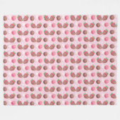 Sweet Treat Chocolate Aardbeien en Cake Poppen Fleece Deken (Voorkant (Horizontaal))