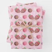 Sweet Treat Chocolate Aardbeien en Cake Poppen Inpakpapier Vel (In situ)