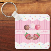 Sweet Treat Chocolate Aardbeien en Cake Poppen Sleutelhanger (Voorkant)