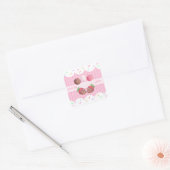 Sweet Treat Chocolate Aardbeien en Cake Poppen Vierkante Sticker (Envelop)