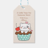 Sweet Treat Cupcake Cat Valentijnsdag Cadeaulabel (Voorkant)
