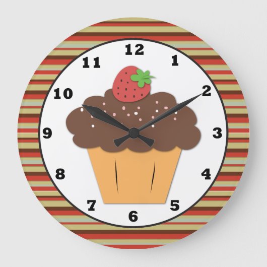 Sweet Treat Cupcake Wall Clock Grote Klok (Voorkant)