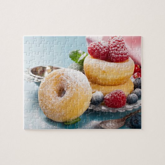 Sweet Treat Framboos Blauwe bessen Gedroogde Donut Legpuzzel (Horizontaal)