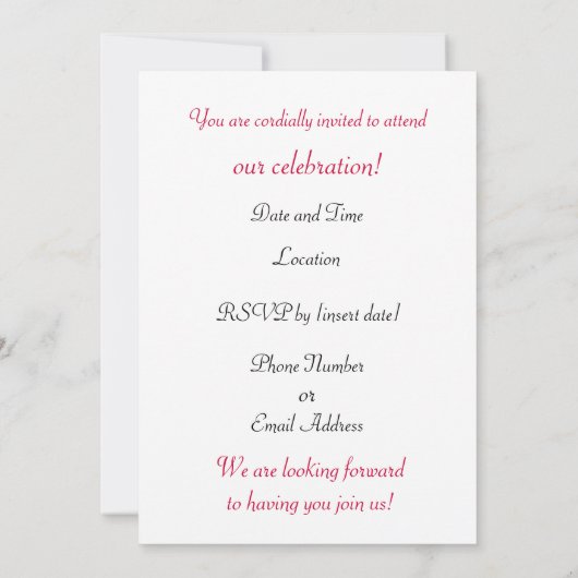 Sweet Treat Invitation Kaart (Achterkant)