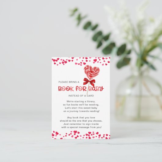 Sweet Treat Lieverd Shower Book for Baby Informatiekaartje (Staand voorkant)