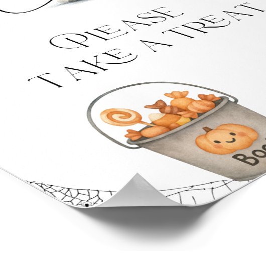 Sweet Treat Little Boo Baby shower Halloween Poster (Hoek)