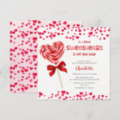 Sweet Treat Little Sweeite Baby shower Invitat Kaart (Voorkant / Achterkant)