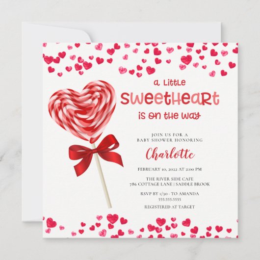 Sweet Treat Little Sweeite Baby shower Invitat Kaart (Voorkant)