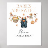 Sweet Treat Pumpkin Rustic Herfst Baby shower Poster (Voorkant)