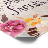 Sweet Treat Rustic Boho Floral Vrijgezellenfeest S Poster (Hoek)