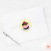 Sweet Treat Sticker, Cupcake Ronde Sticker (Envelop)