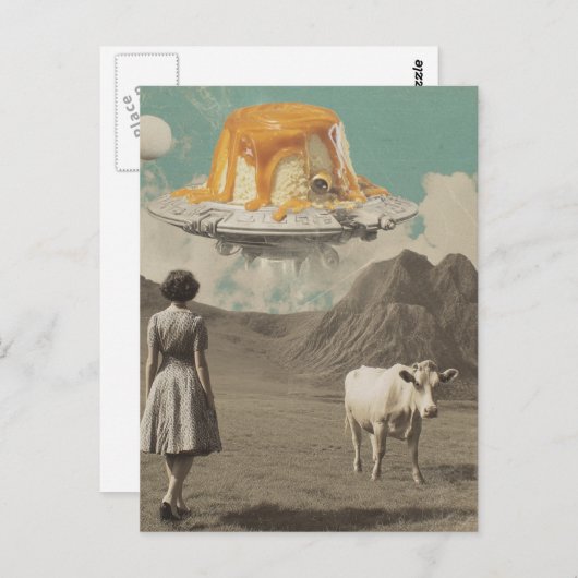 Sweet Treat Surreal in de Dairy Pasture Retro Briefkaart (Voorkant / Achterkant)