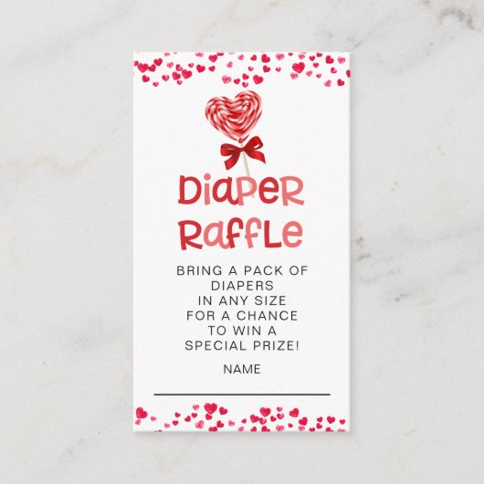 Sweet Treat SweeBaby Diaper Raffle Ticket Informatiekaartje (Voorkant)
