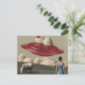 Sweet Treat UFO met slagroom en kersen Briefkaart (Staand voorkant)
