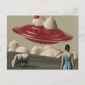 Sweet Treat UFO met slagroom en kersen Briefkaart (Voorkant)