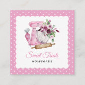 Sweet Treats Bakery Pink Vierkante Visitekaartje (Voorkant)