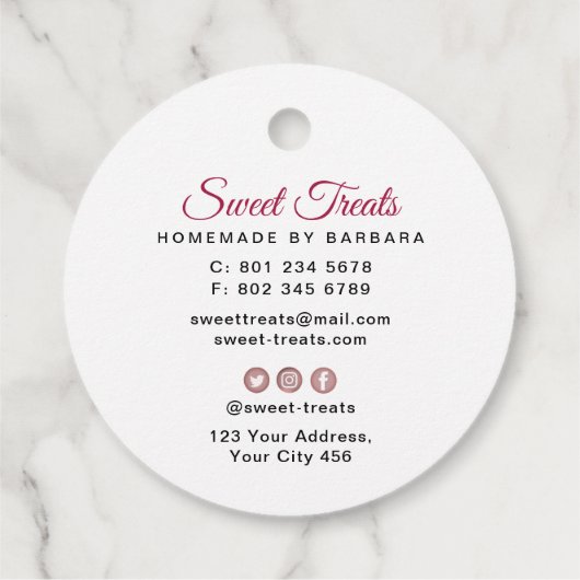 Sweet Treats Bakkerij Bedankjes Labels (Achterkant)