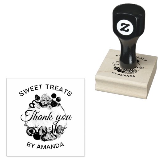 Sweet Treats Bakkerij Dank u Rubberstempel (Gestempeld)