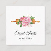 Sweet Treats bakkerij Dank u Vierkante Visitekaartje (Voorkant)