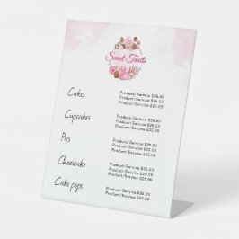 Sweet Treats Bakkerij Prijs Reclamebord Met Voetstuk