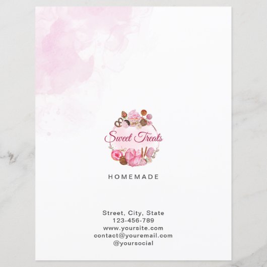 Sweet Treats Bakkerij prijslijst (Achterkant)