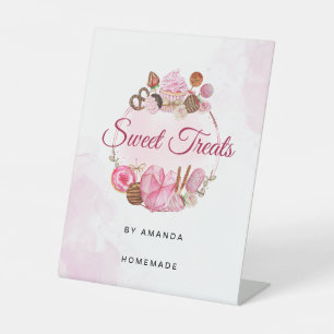 Sweet Treats Bakkerij Reclamebord Met Voetstuk
