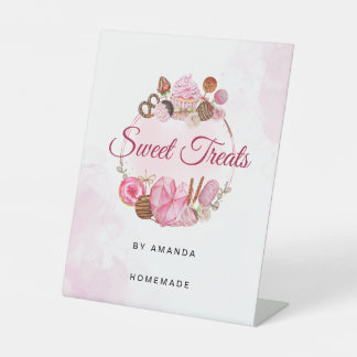 Sweet Treats Bakkerij Reclamebord Met Voetstuk