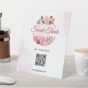 Sweet Treats Bakkerij Reclamebord Met Voetstuk