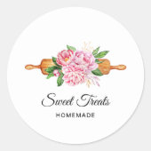 Sweet Treats Bakkerij Ronde Sticker (Voorkant)