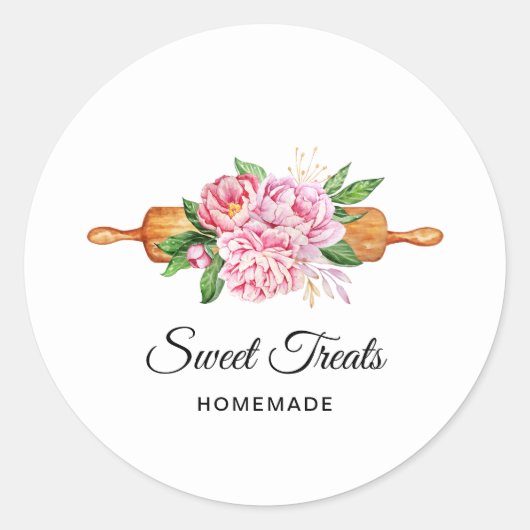 Sweet Treats Bakkerij Ronde Sticker (Voorkant)