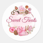 Sweet Treats Bakkerij Ronde Sticker (Voorkant)