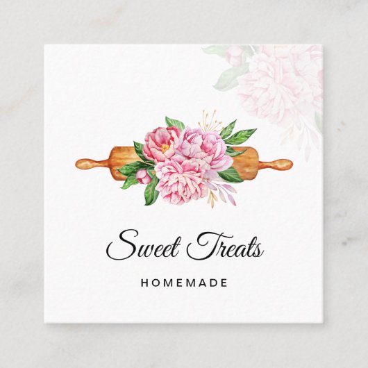 Sweet Treats Bakkerij Vierkante Visitekaartje (Voorkant)