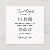 Sweet Treats Bakkerij Vierkante Visitekaartje (Achterkant)