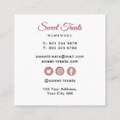 Sweet Treats Bakkerij Vierkante Visitekaartje (Achterkant)