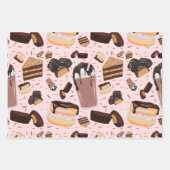 Sweet Treats Chocolade Donut Mocha Pindakaas Inpakpapier Vel (Voorkant 3)