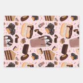 Sweet Treats Chocolade Donut Mocha Pindakaas Inpakpapier Vel (Voorkant 2)