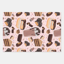 Sweet Treats Chocolade Donut Mocha Pindakaas Inpakpapier Vel