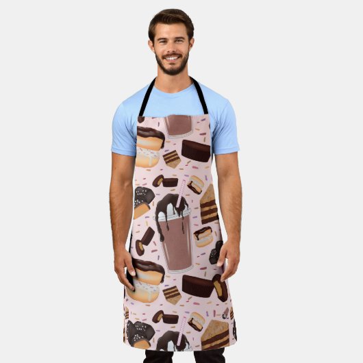 Sweet Treats Chocolade Donut Mocha Pindakaas Schort (Gedragen)