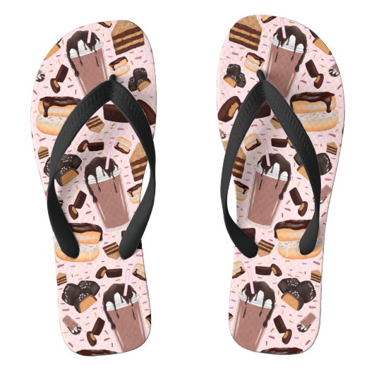 Sweet Treats Chocolade Donut Mocha Pindakaas Teenslippers (Voetbed)