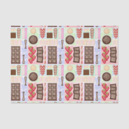 Sweet Treats Chocolate Fondue Dessert Marshmallow Tissuepapier (Voorkant)