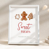 Sweet Treats Christmas Party Sign Poster