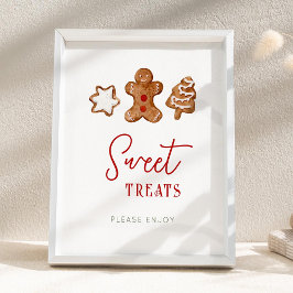 Sweet Treats Christmas Party Sign Poster